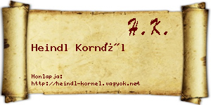 Heindl Kornél névjegykártya